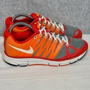 Nike Lunarlon Lunar Elite 2 FlyWire Running Shoes- Orange/Gray-Women Size 8.5